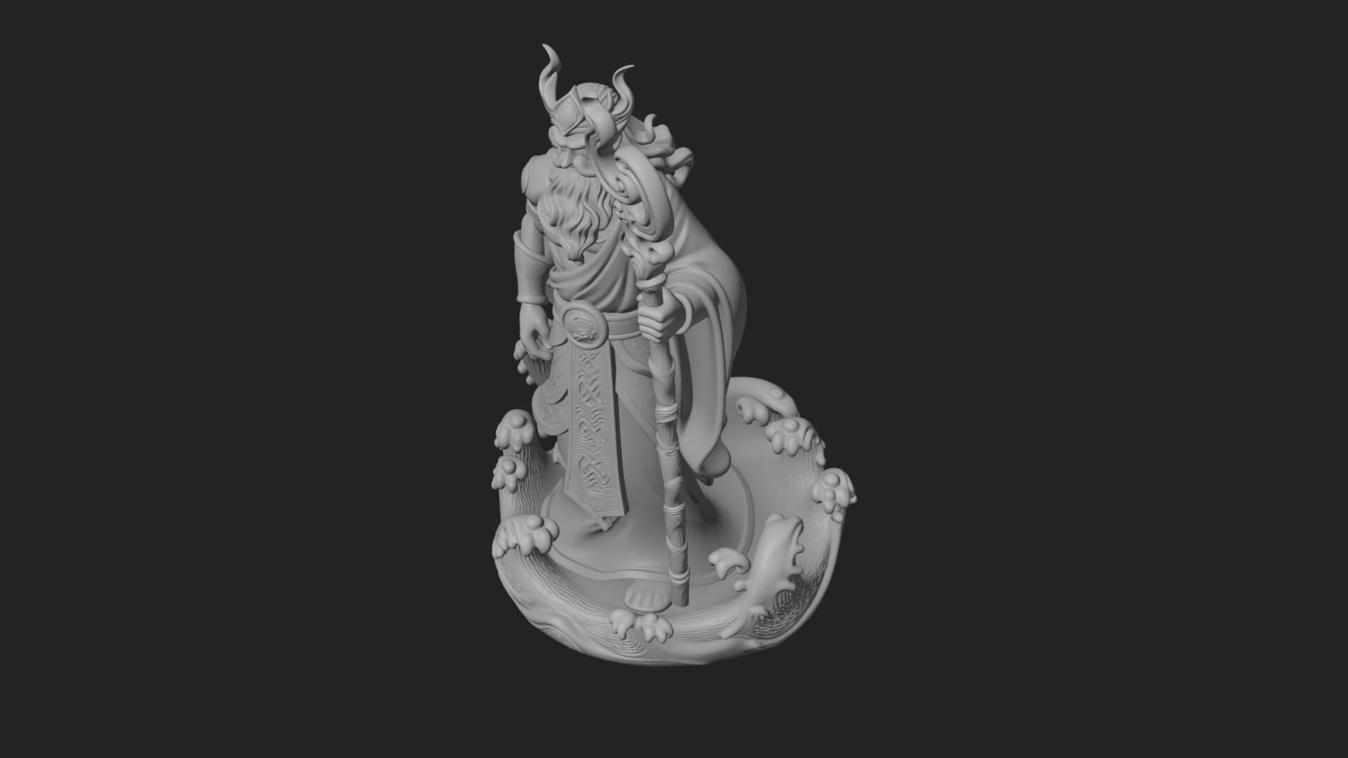 Poseidon with Trident Statue Design 17 3D Print Model 3D Model