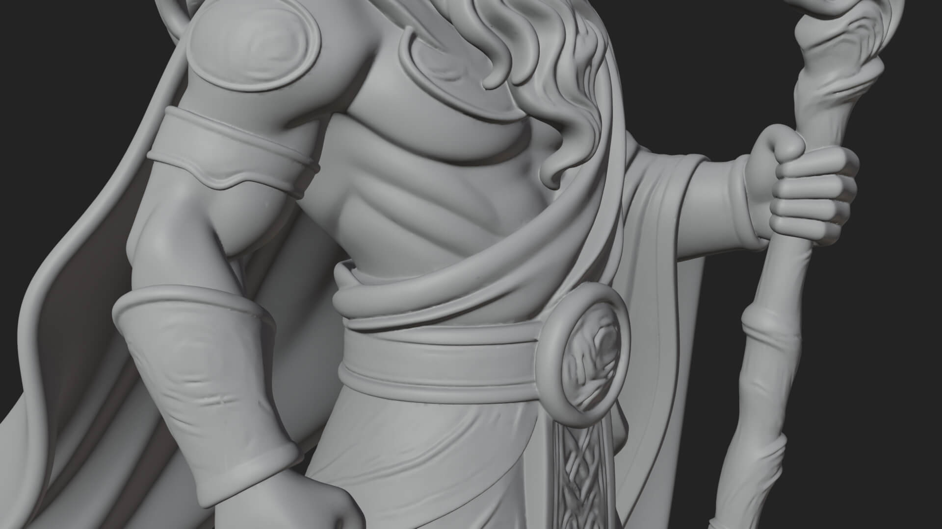 Poseidon with Trident Statue Design 17 3D Print Model 3D Model