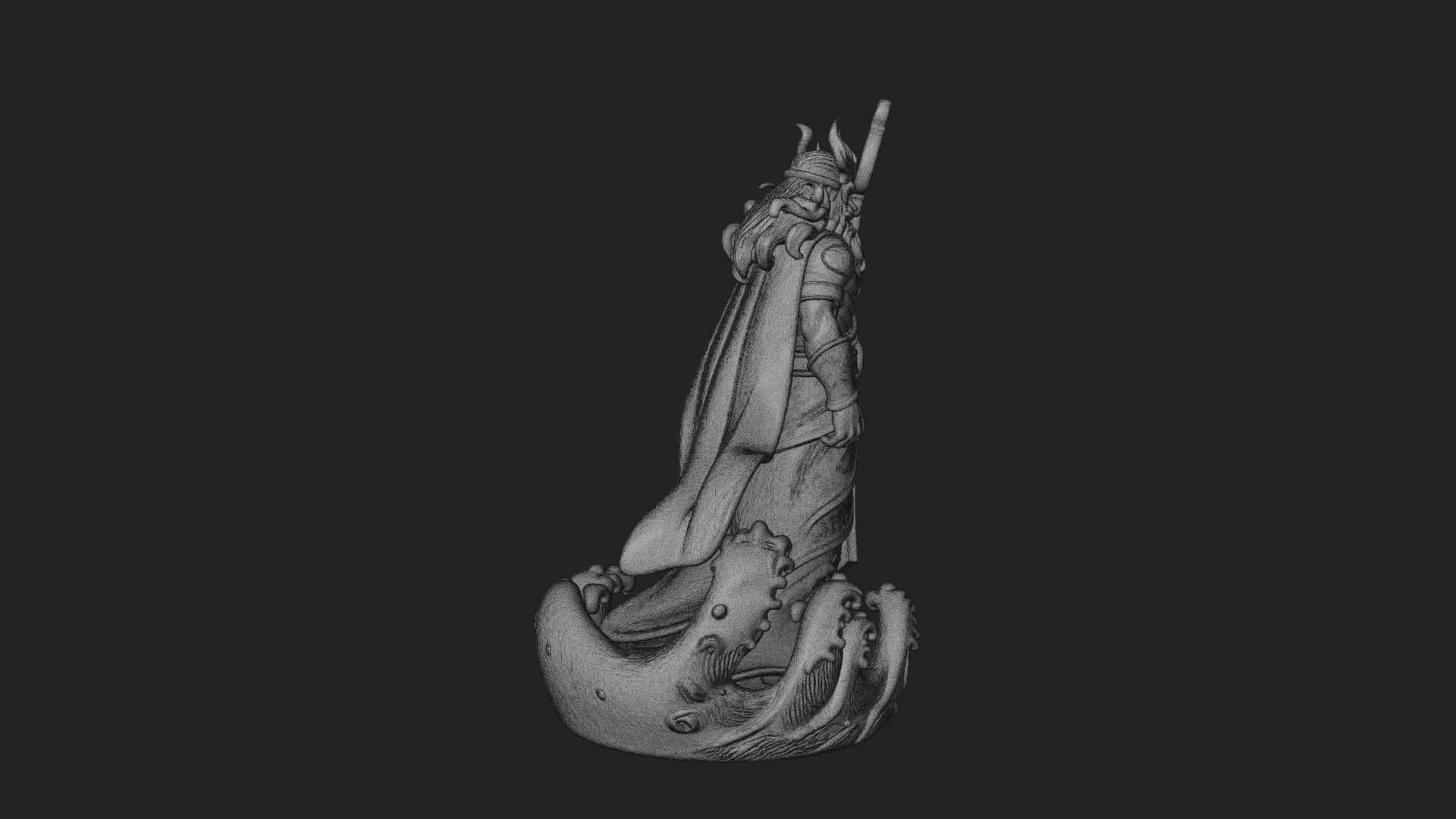 Poseidon with Trident Statue Design 17 3D Print Model 3D Model