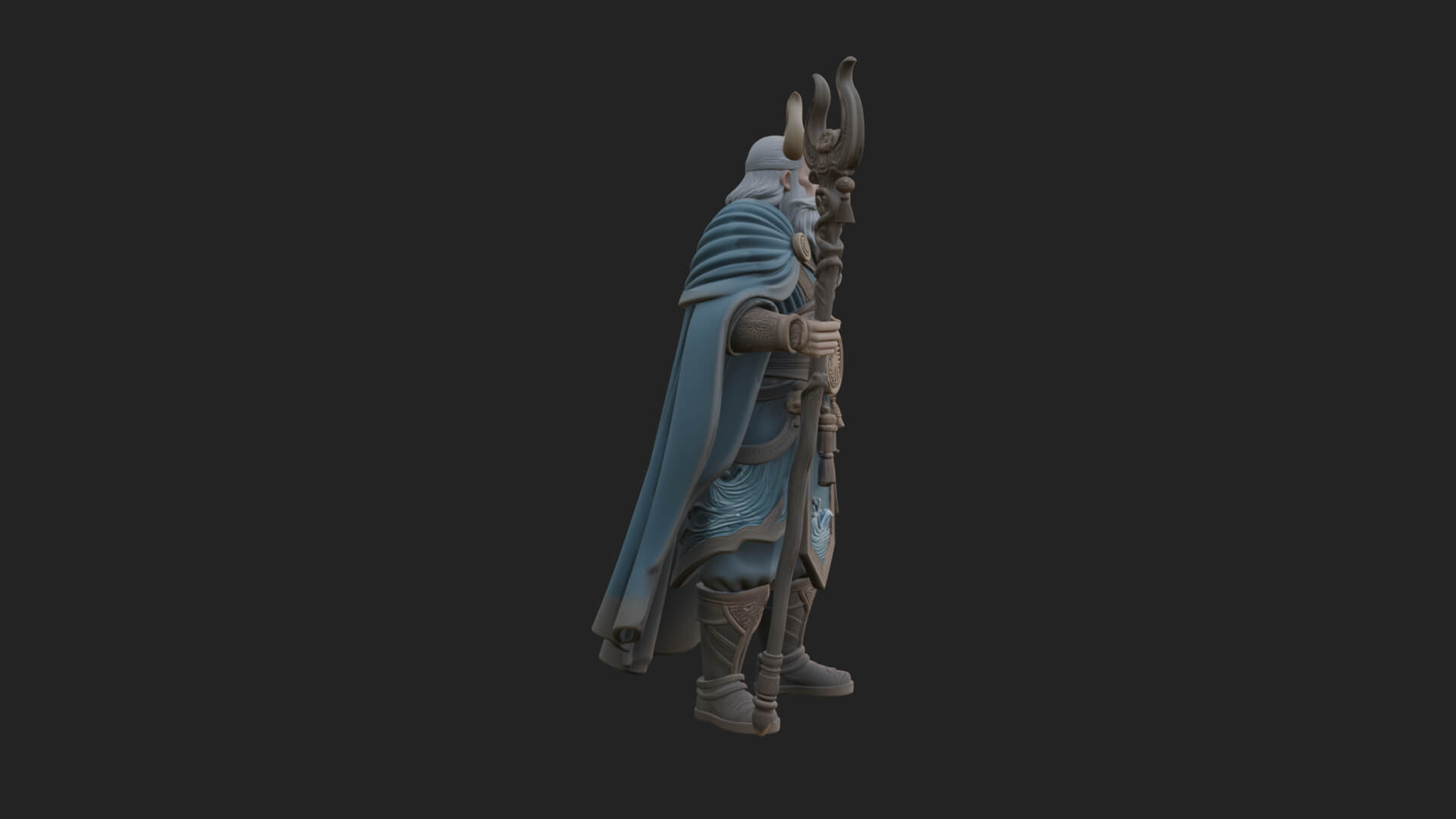 Poseidon with Trident Statue Design 18 3D Print Model 3D Model