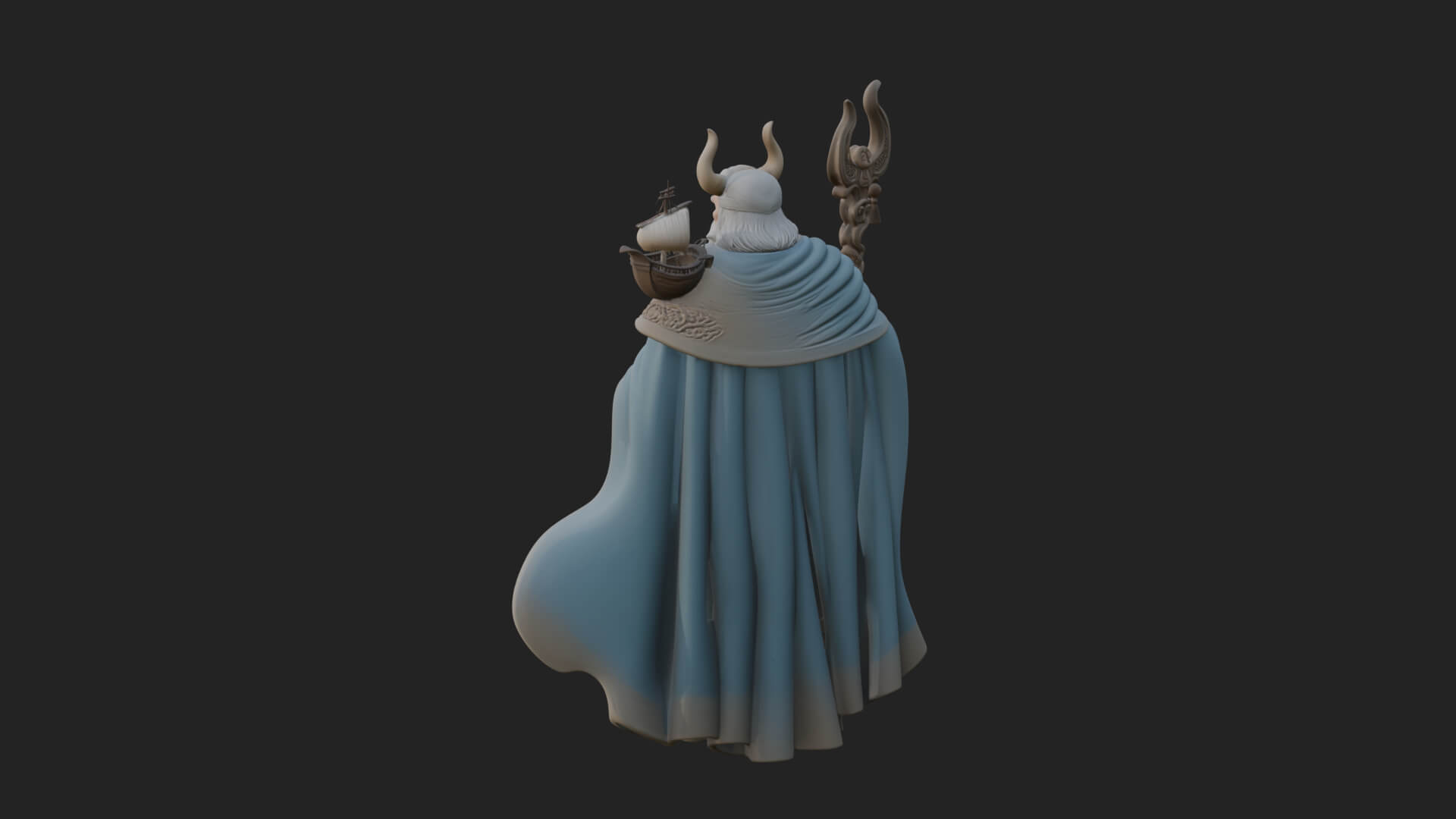 Poseidon with Trident Statue Design 18 3D Print Model 3D Model
