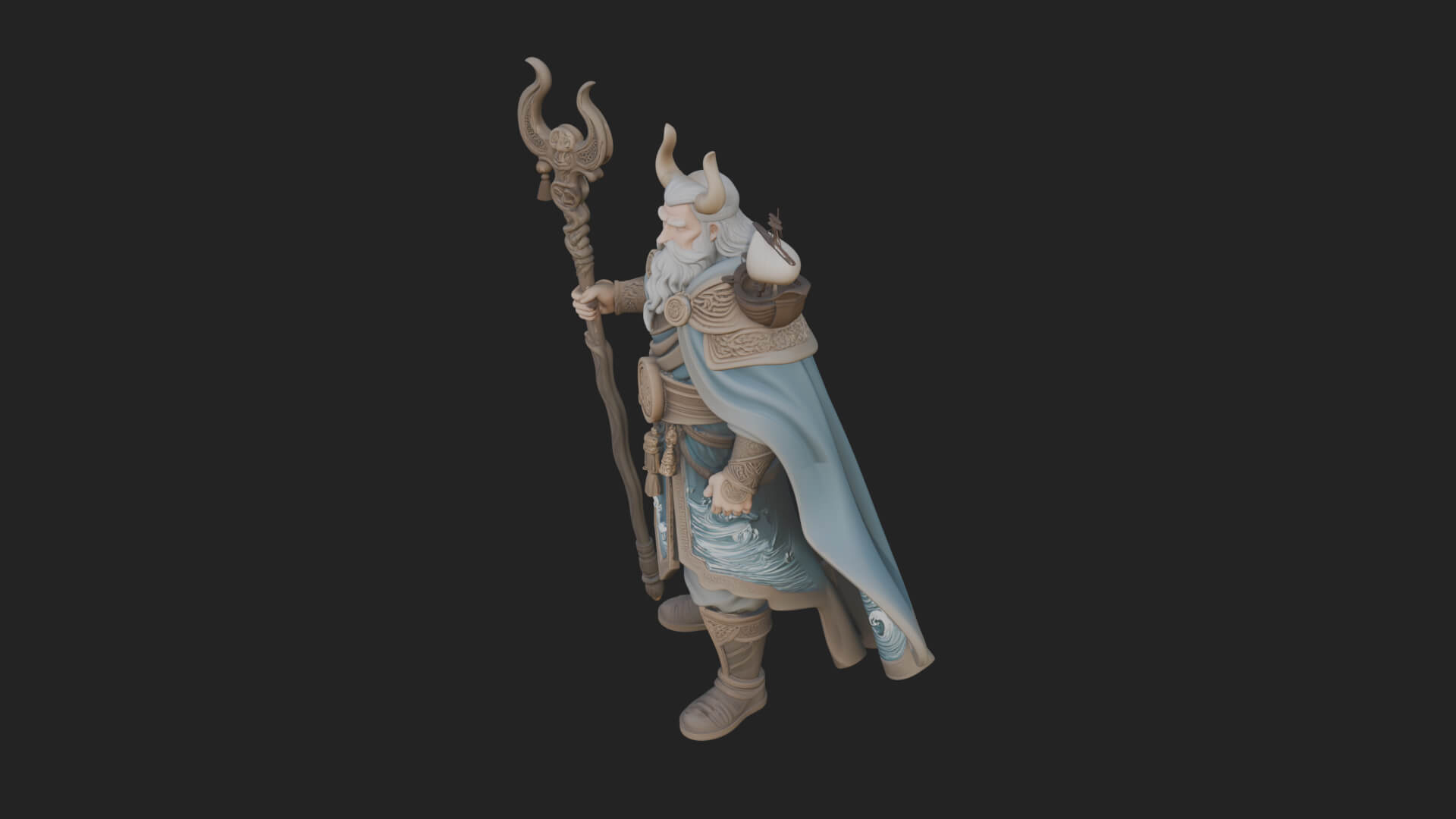Poseidon with Trident Statue Design 18 3D Print Model 3D Model