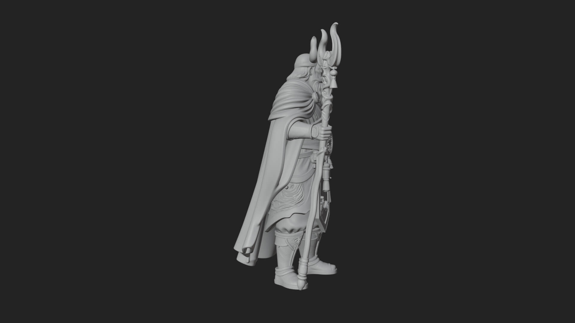 Poseidon with Trident Statue Design 18 3D Print Model 3D Model