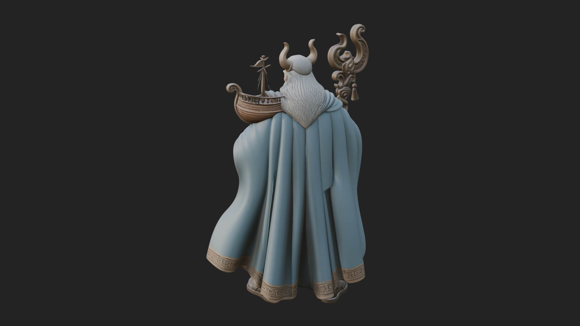 Poseidon with Trident Statue Design 19 3D Print Model 3D Model
