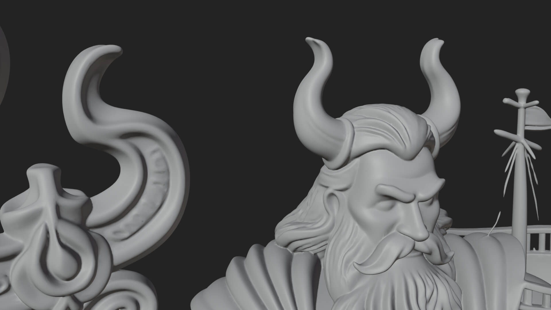 Poseidon with Trident Statue Design 19 3D Print Model 3D Model