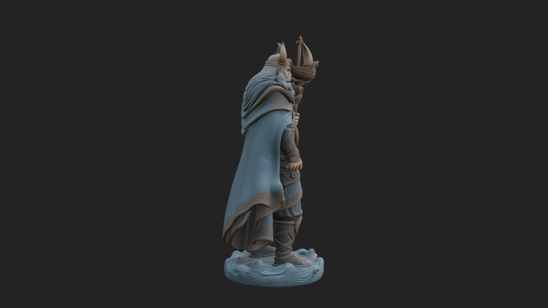 Poseidon with Trident Statue Design 20 3D Print Model 3D Model