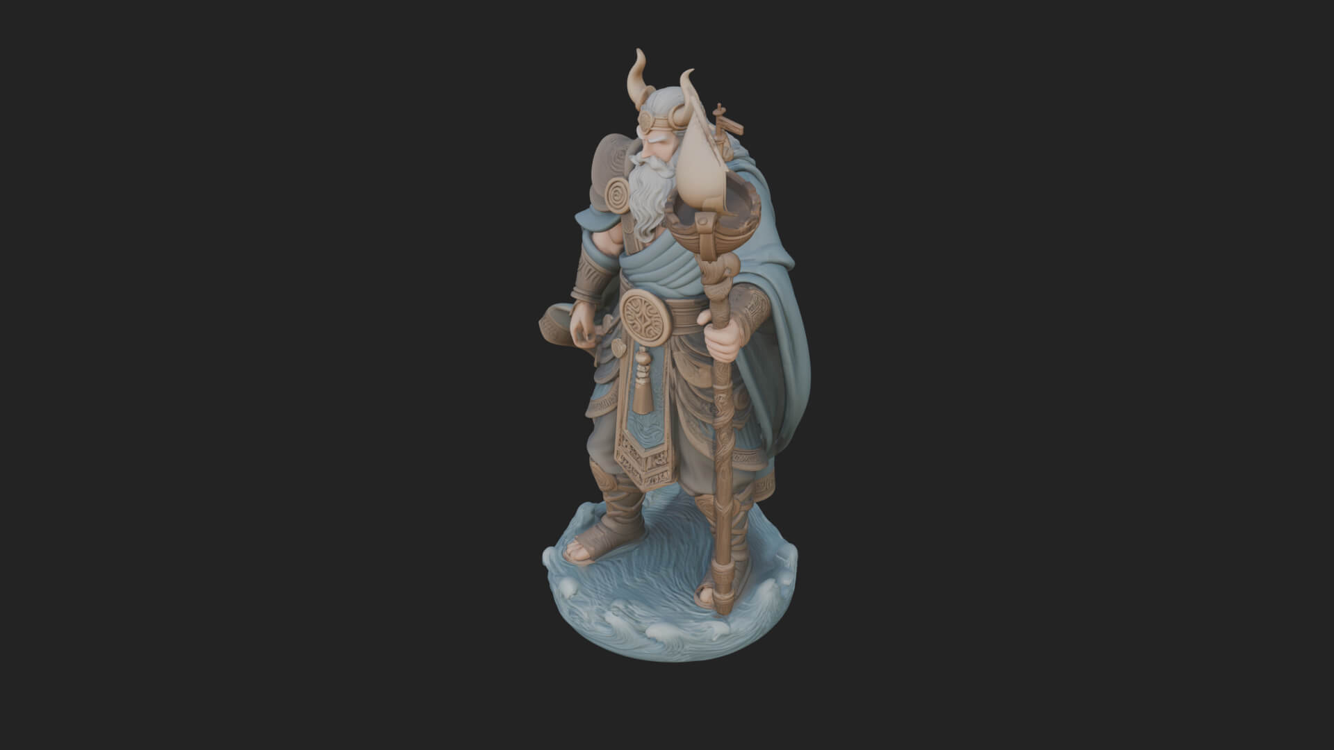 Poseidon with Trident Statue Design 20 3D Print Model 3D Model