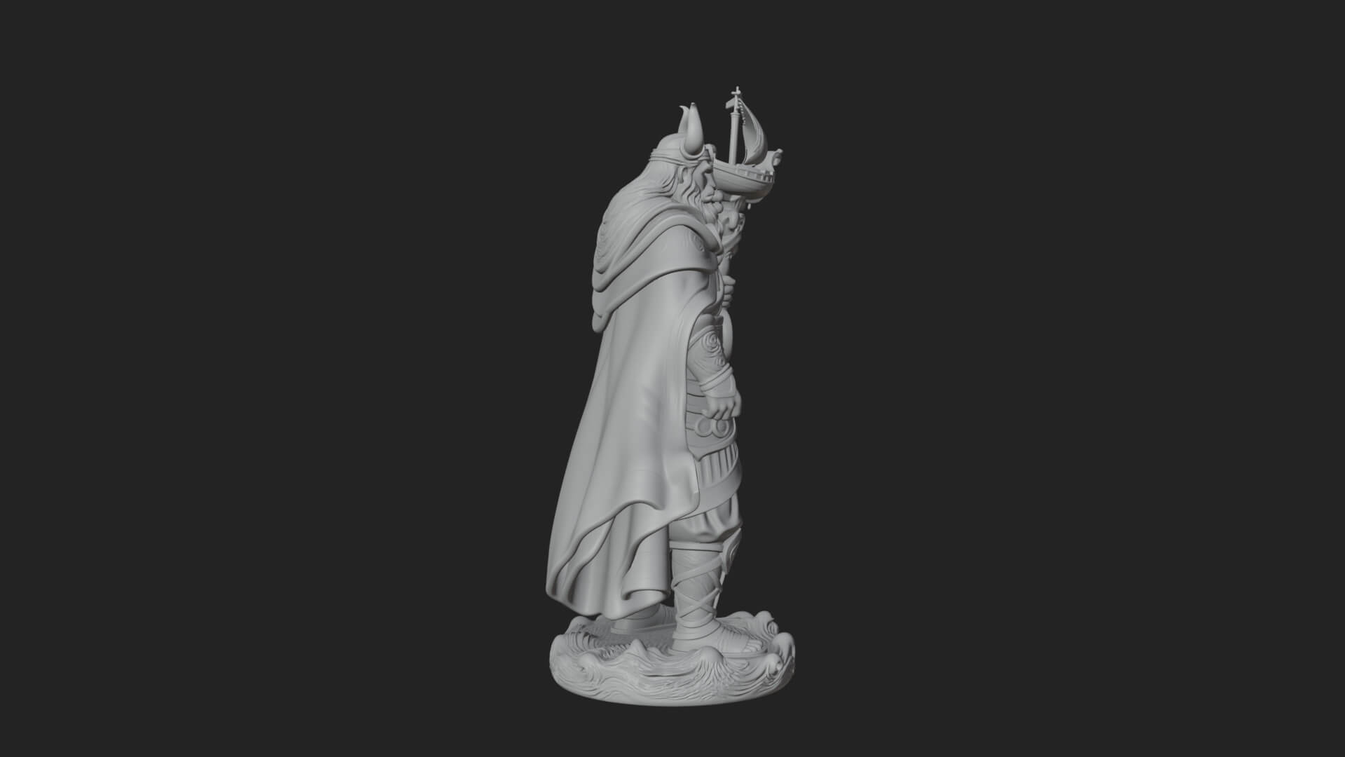 Poseidon with Trident Statue Design 20 3D Print Model 3D Model