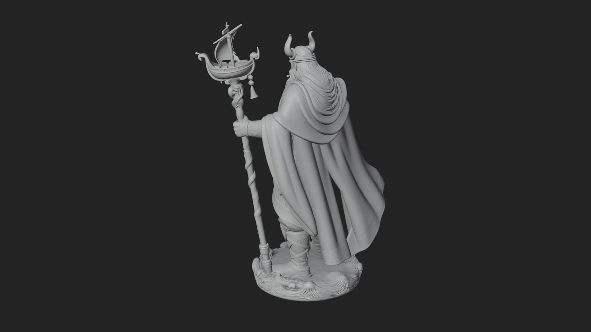 Poseidon with Trident Statue Design 20 3D Print Model 3D Model