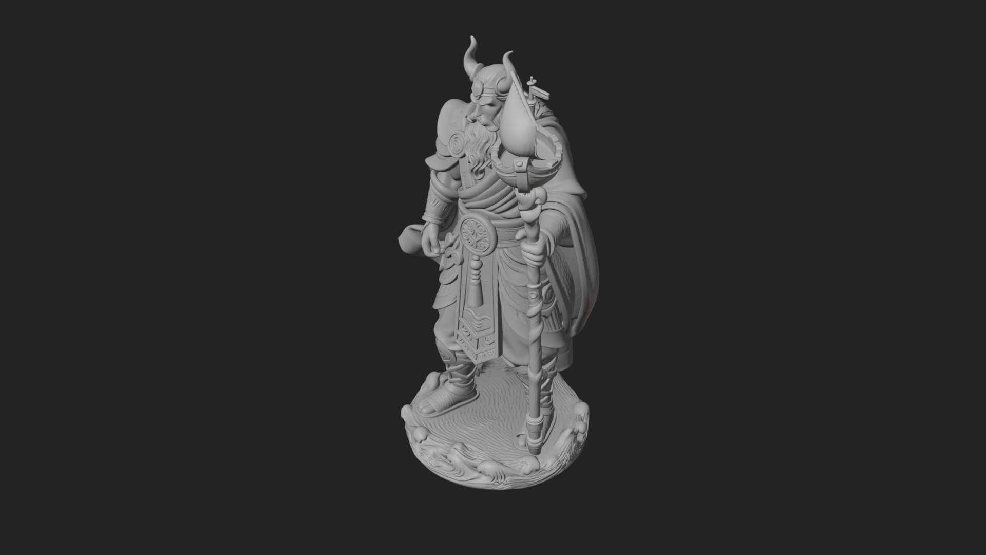 Poseidon with Trident Statue Design 20 3D Print Model 3D Model