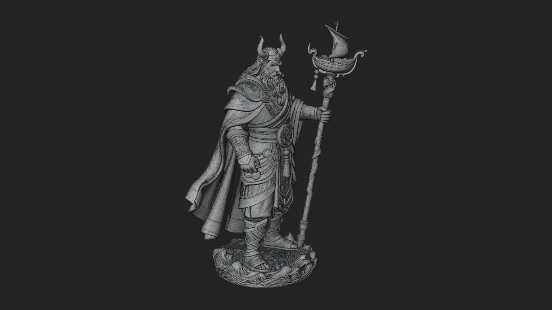 Poseidon with Trident Statue Design 20 3D Print Model 3D Model