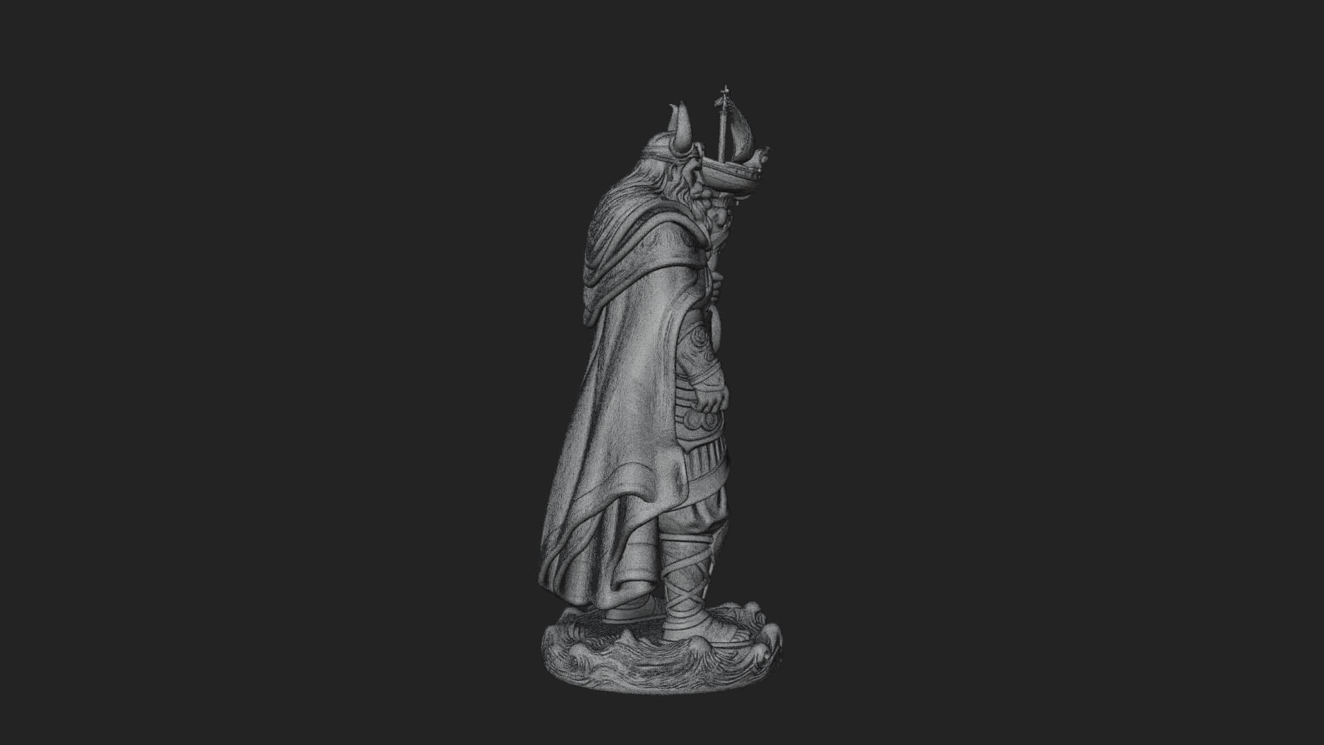 Poseidon with Trident Statue Design 20 3D Print Model 3D Model