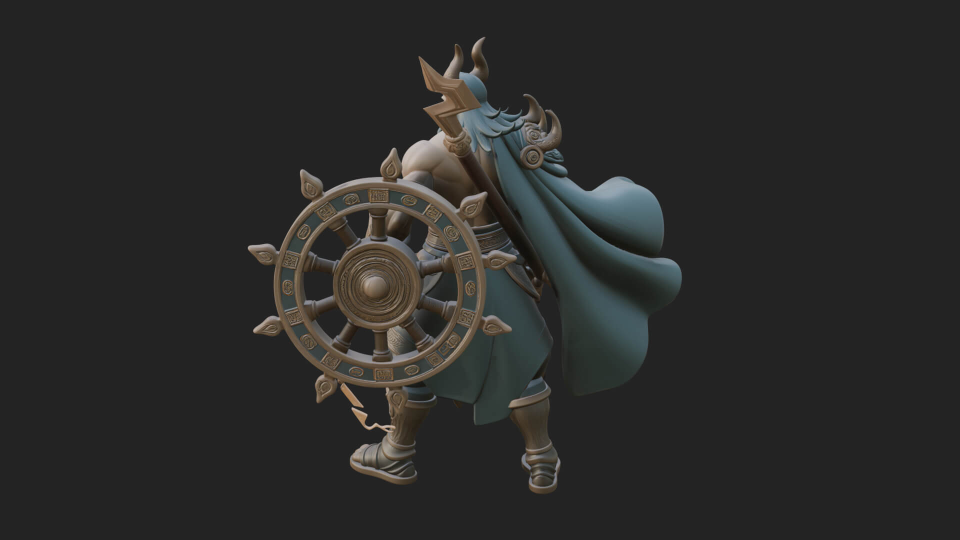 Poseidon with Trident Statue Design 21 3D Print Model 3D Model