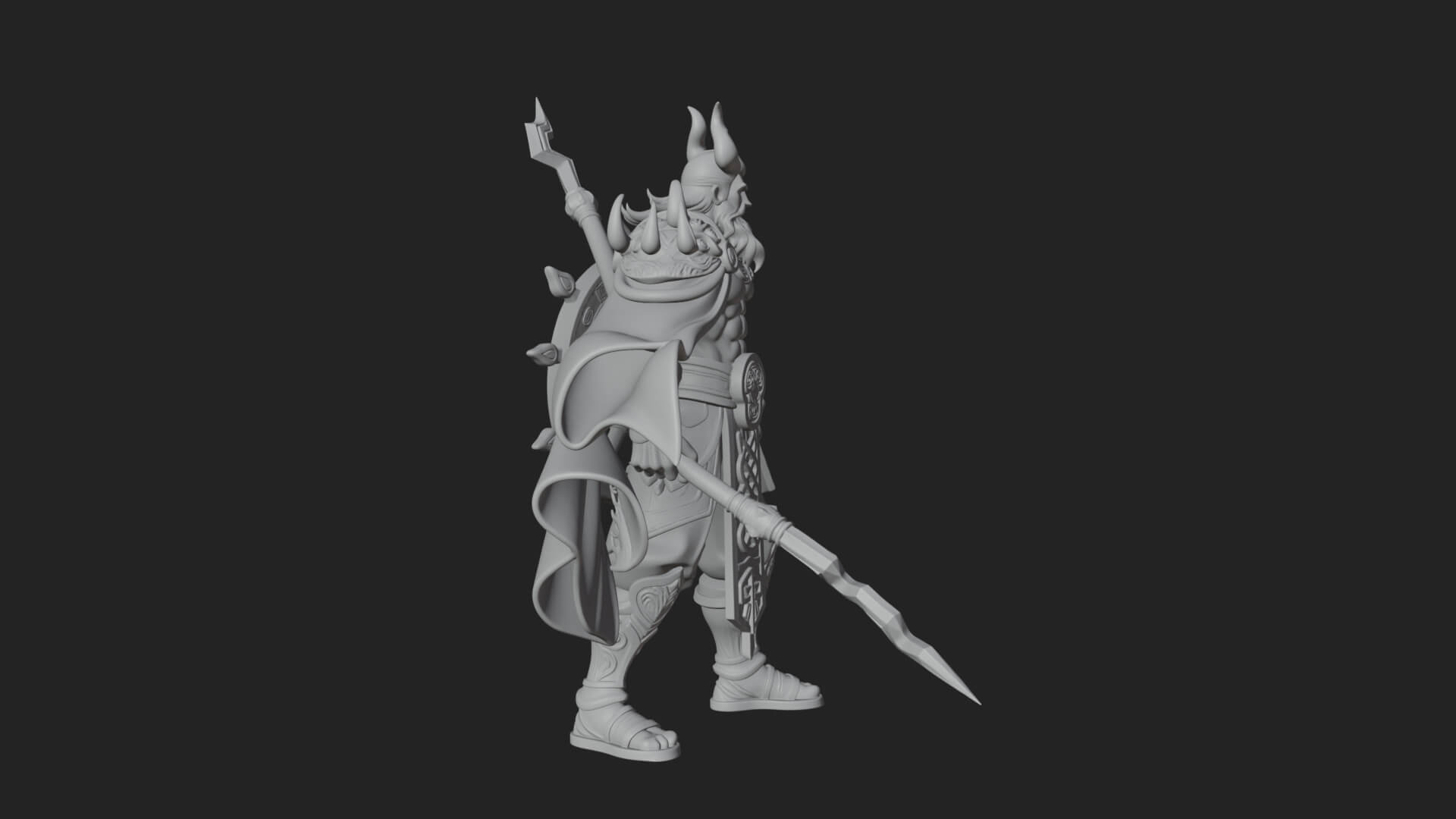 Poseidon with Trident Statue Design 21 3D Print Model 3D Model