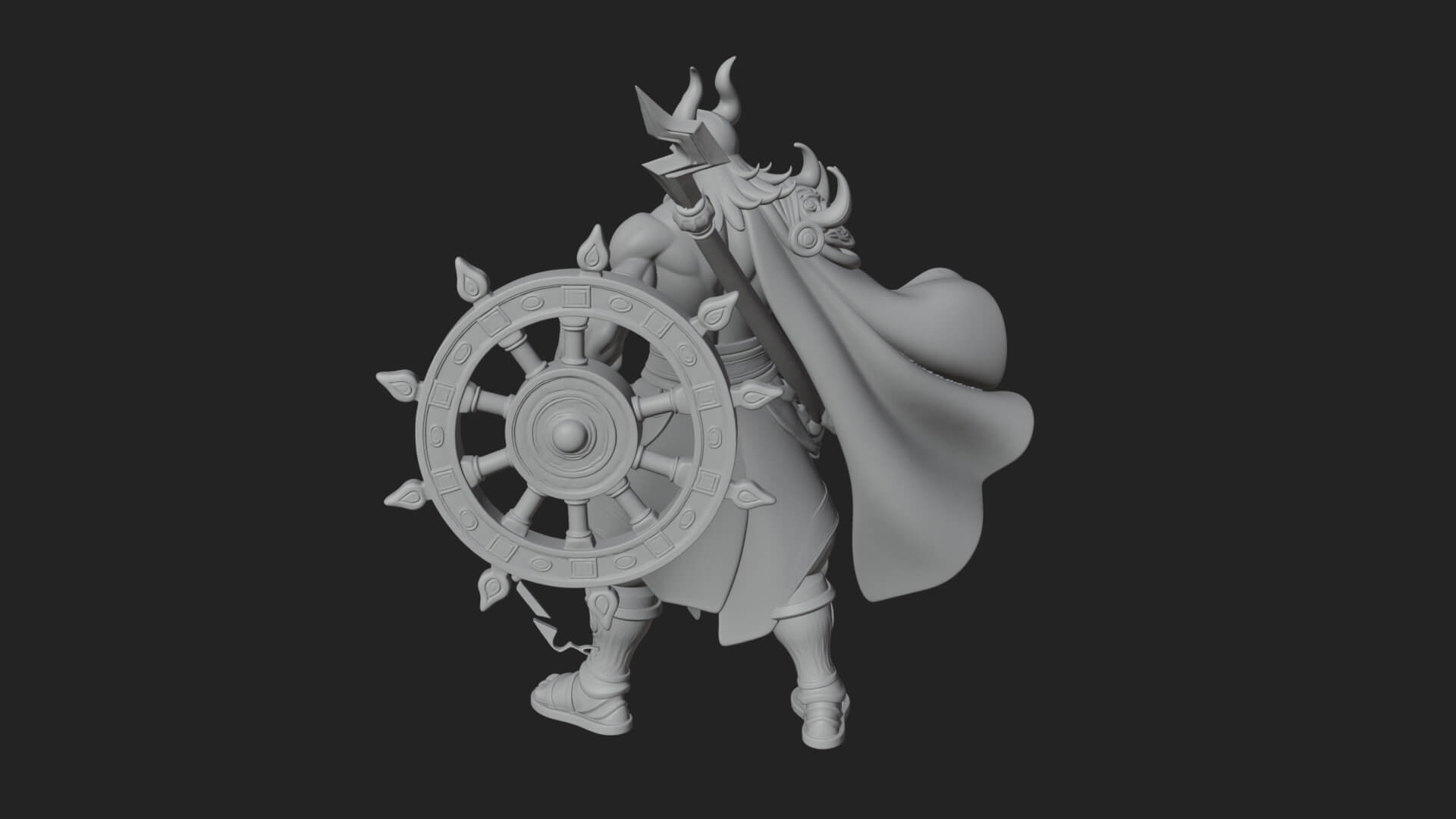 Poseidon with Trident Statue Design 21 3D Print Model 3D Model