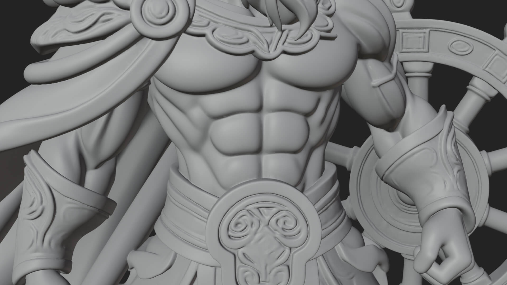 Poseidon with Trident Statue Design 21 3D Print Model 3D Model