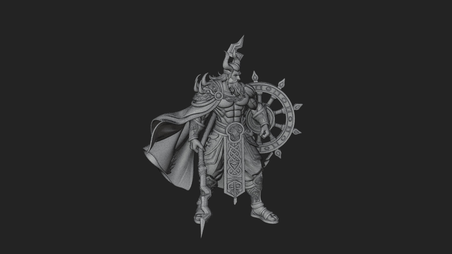 Poseidon with Trident Statue Design 21 3D Print Model 3D Model