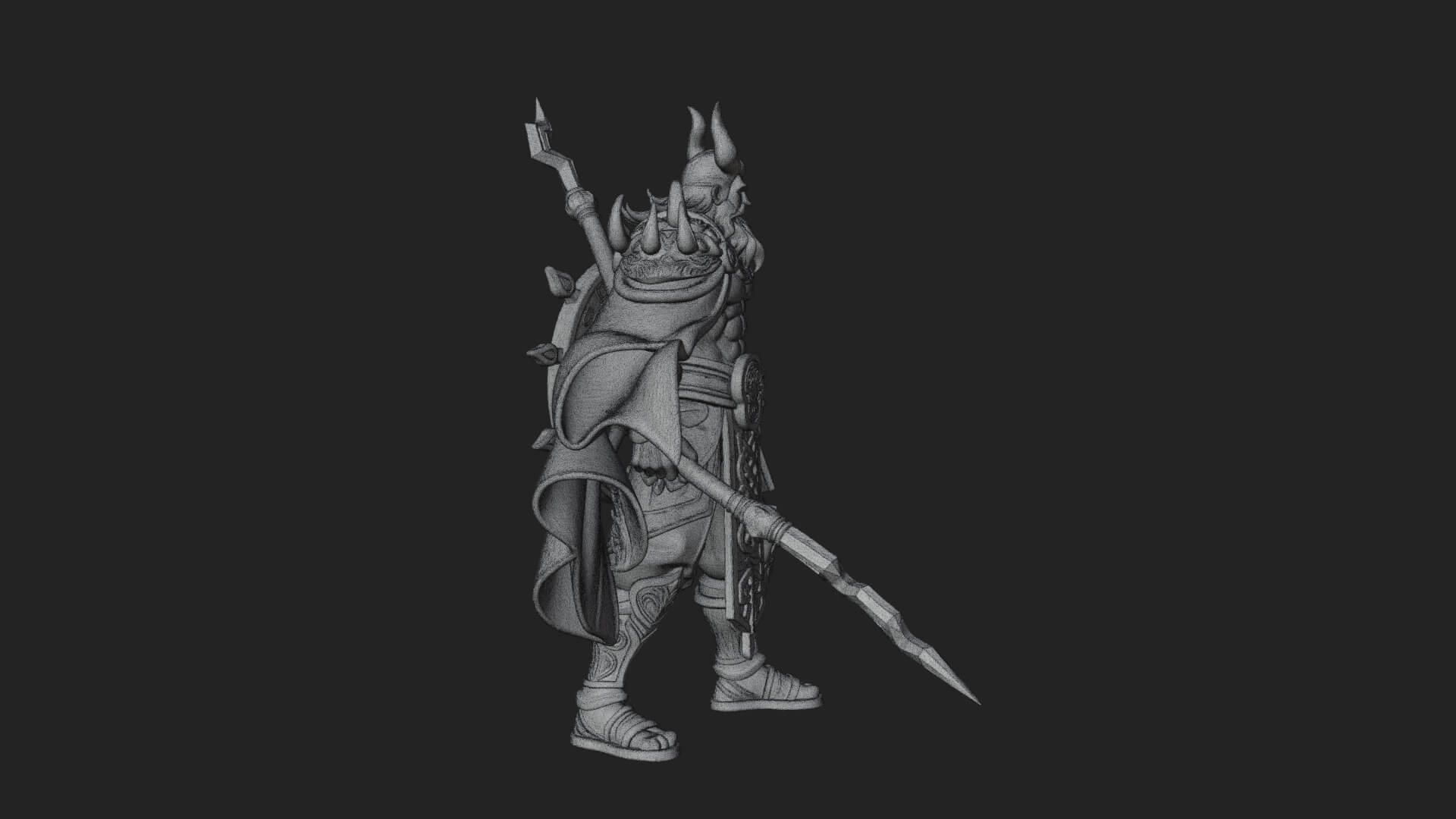 Poseidon with Trident Statue Design 21 3D Print Model 3D Model