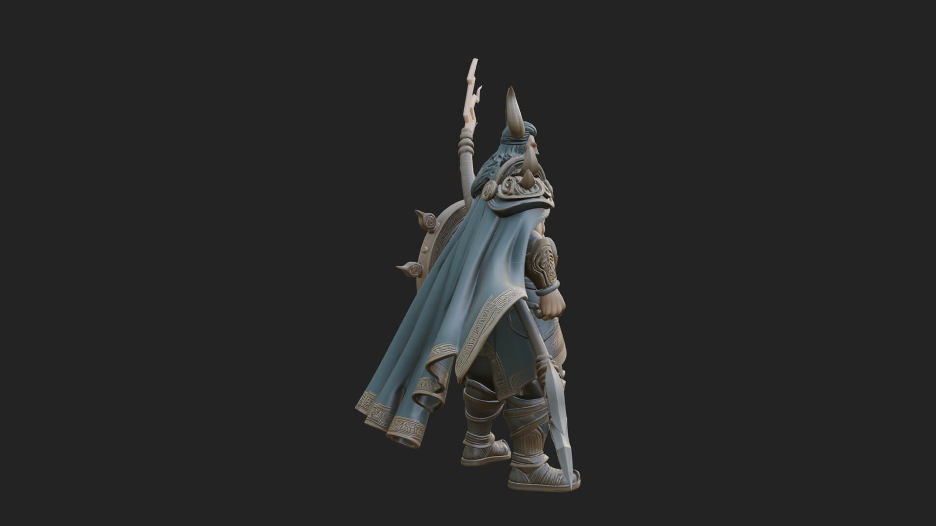 Poseidon with Trident Statue Design 22 3D Print Model 3D Model