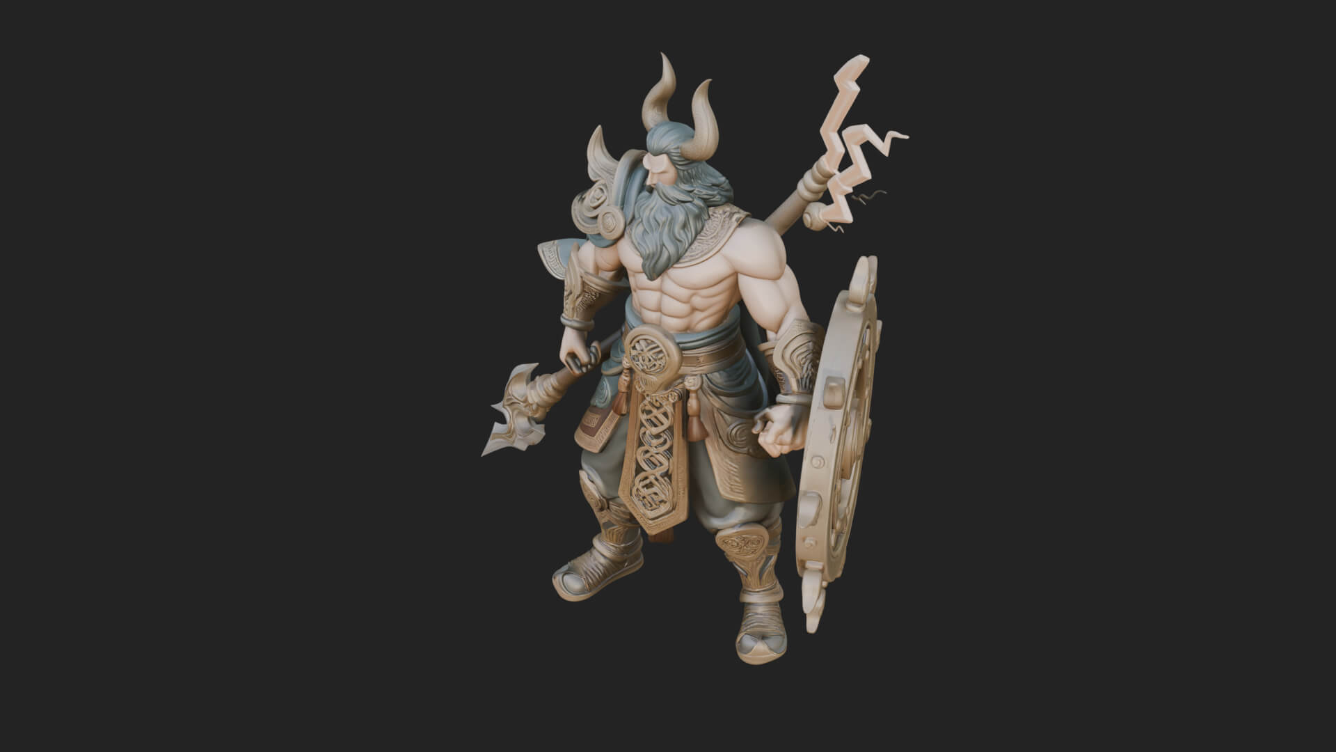 Poseidon with Trident Statue Design 22 3D Print Model 3D Model