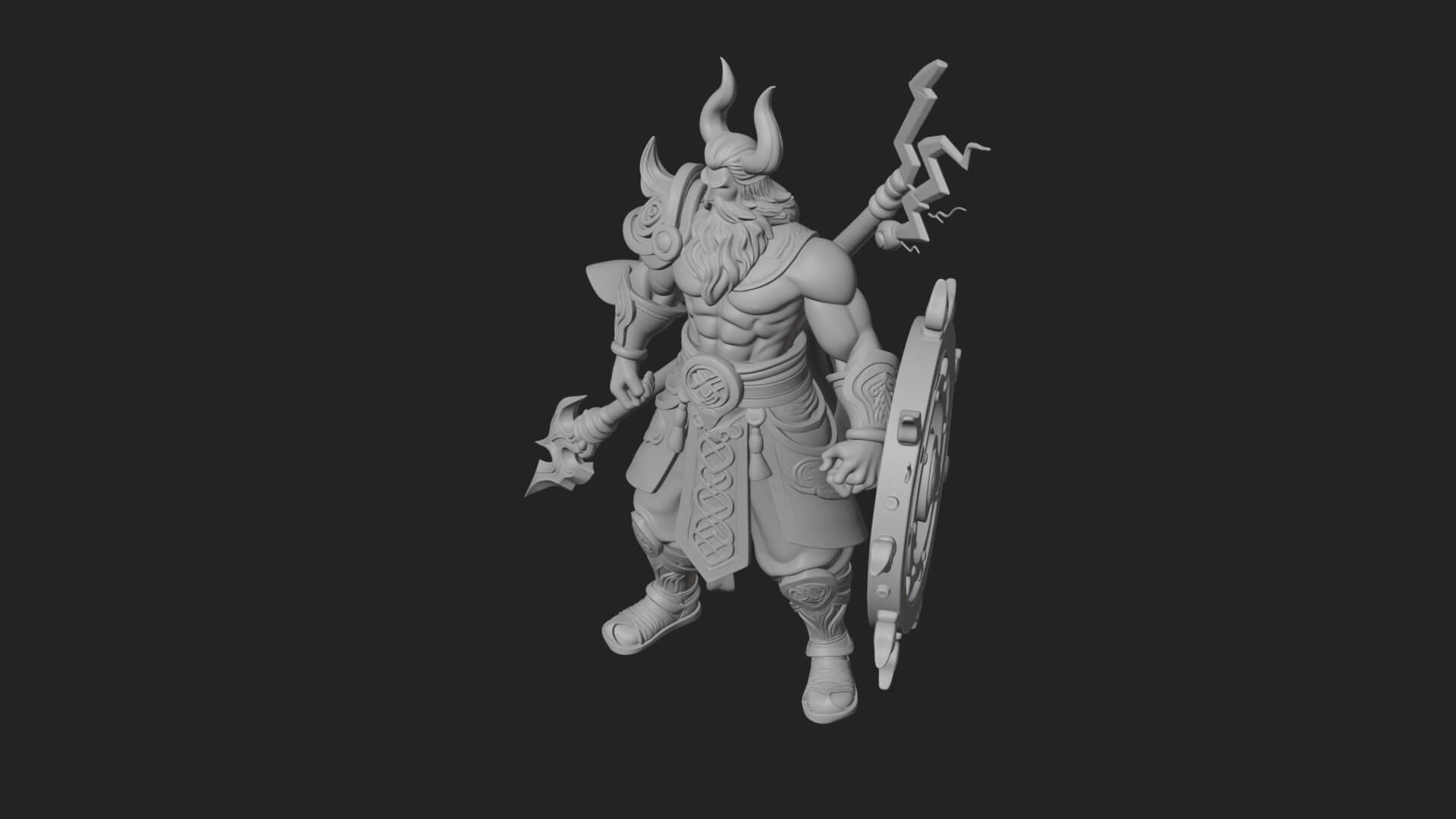 Poseidon with Trident Statue Design 22 3D Print Model 3D Model