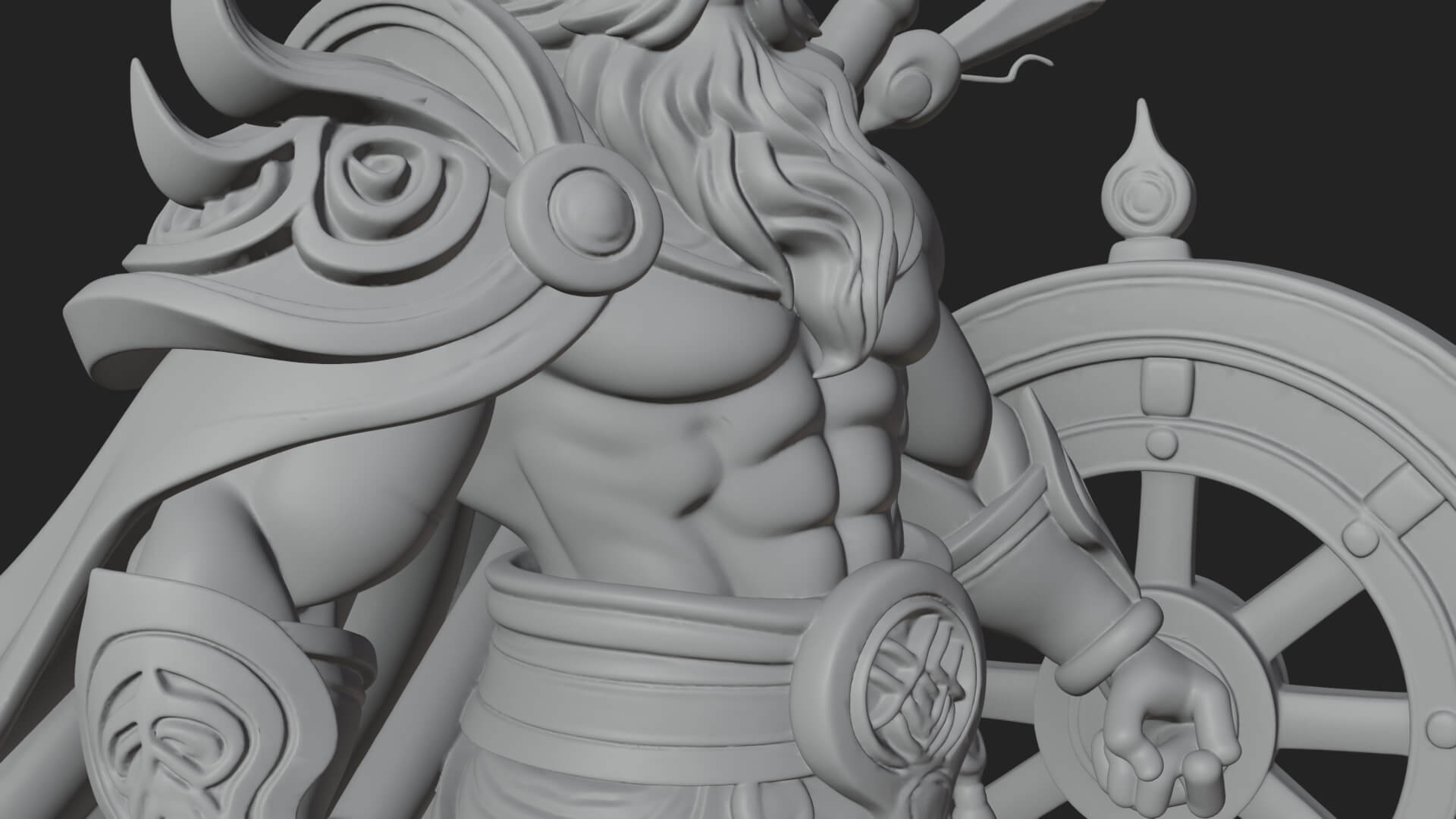 Poseidon with Trident Statue Design 22 3D Print Model 3D Model