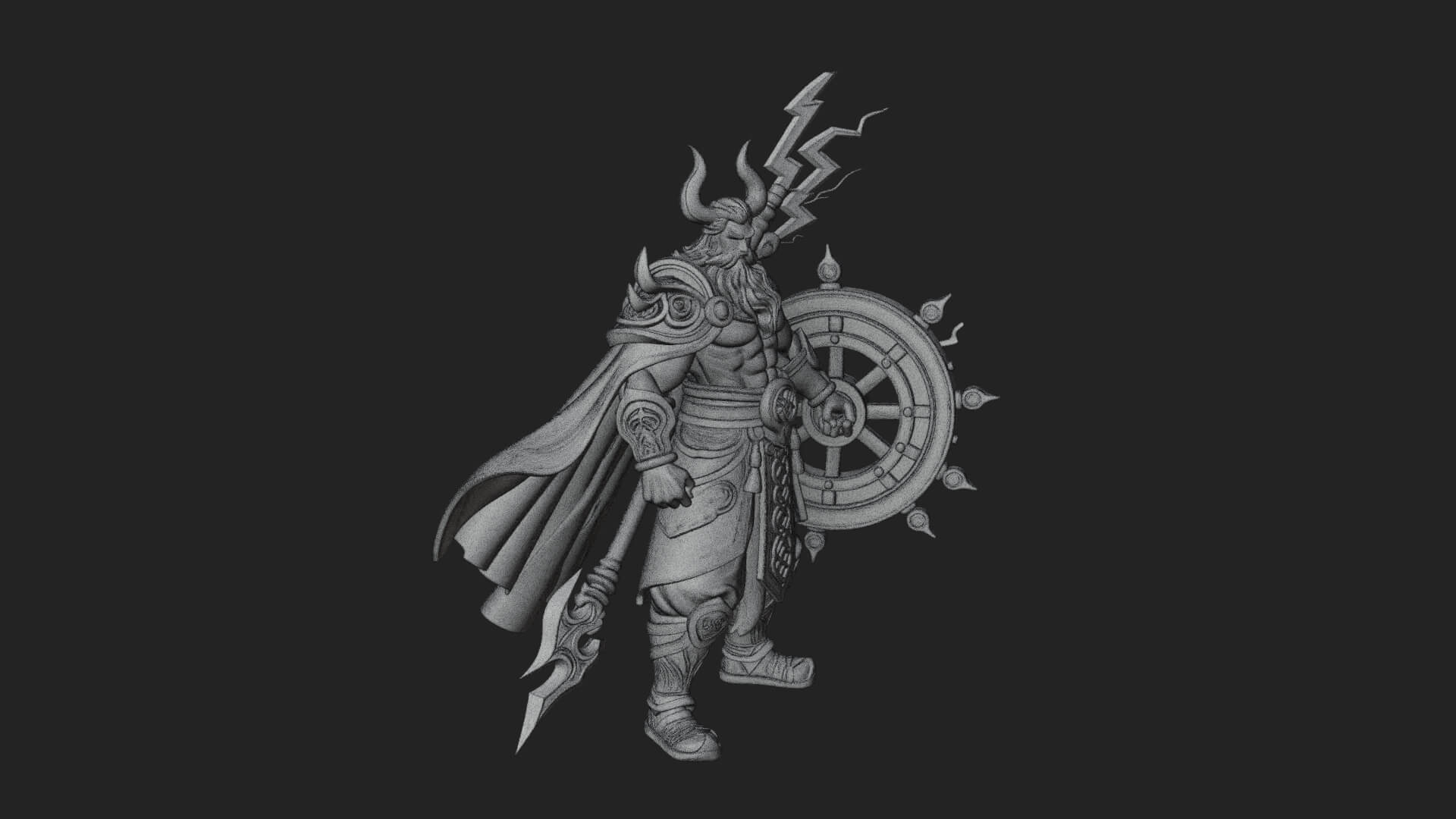 Poseidon with Trident Statue Design 22 3D Print Model 3D Model
