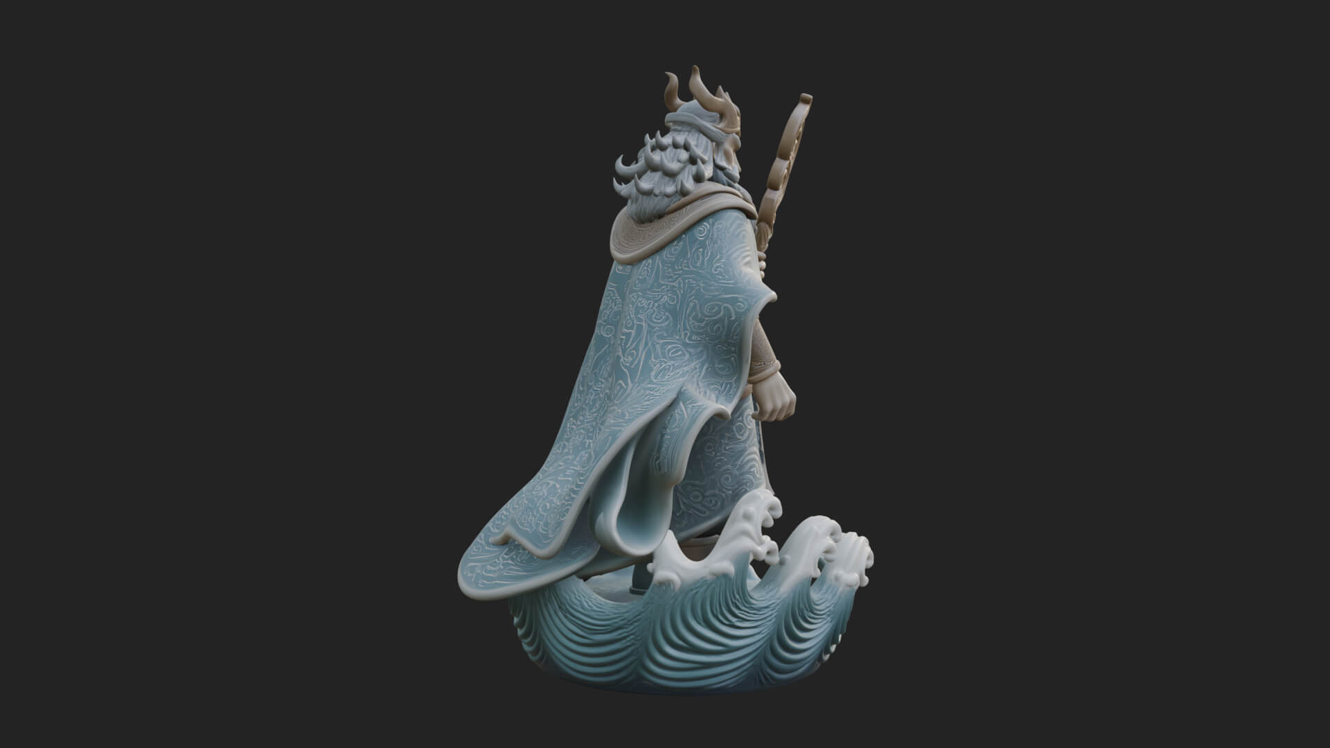Poseidon with Trident Statue Design 23 3D Print Model 3D Model
