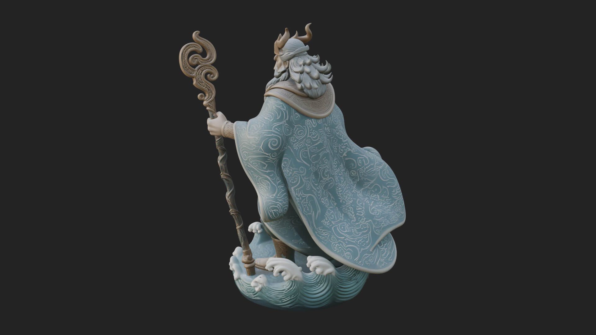 Poseidon with Trident Statue Design 23 3D Print Model 3D Model