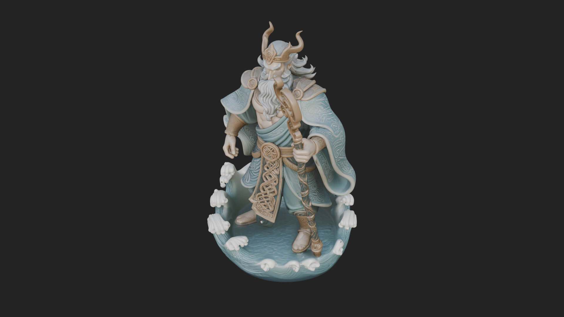 Poseidon with Trident Statue Design 23 3D Print Model 3D Model