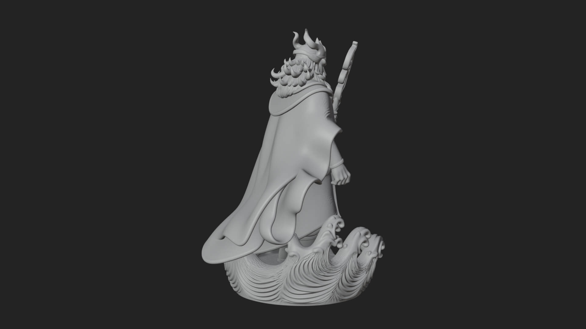 Poseidon with Trident Statue Design 23 3D Print Model 3D Model