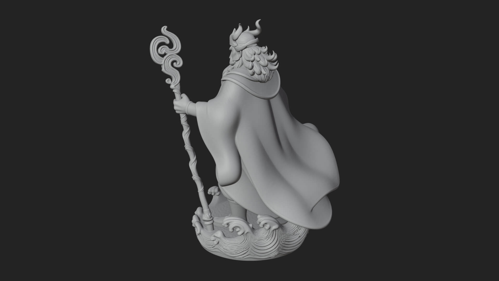 Poseidon with Trident Statue Design 23 3D Print Model 3D Model