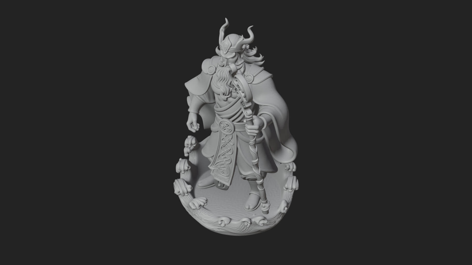 Poseidon with Trident Statue Design 23 3D Print Model 3D Model