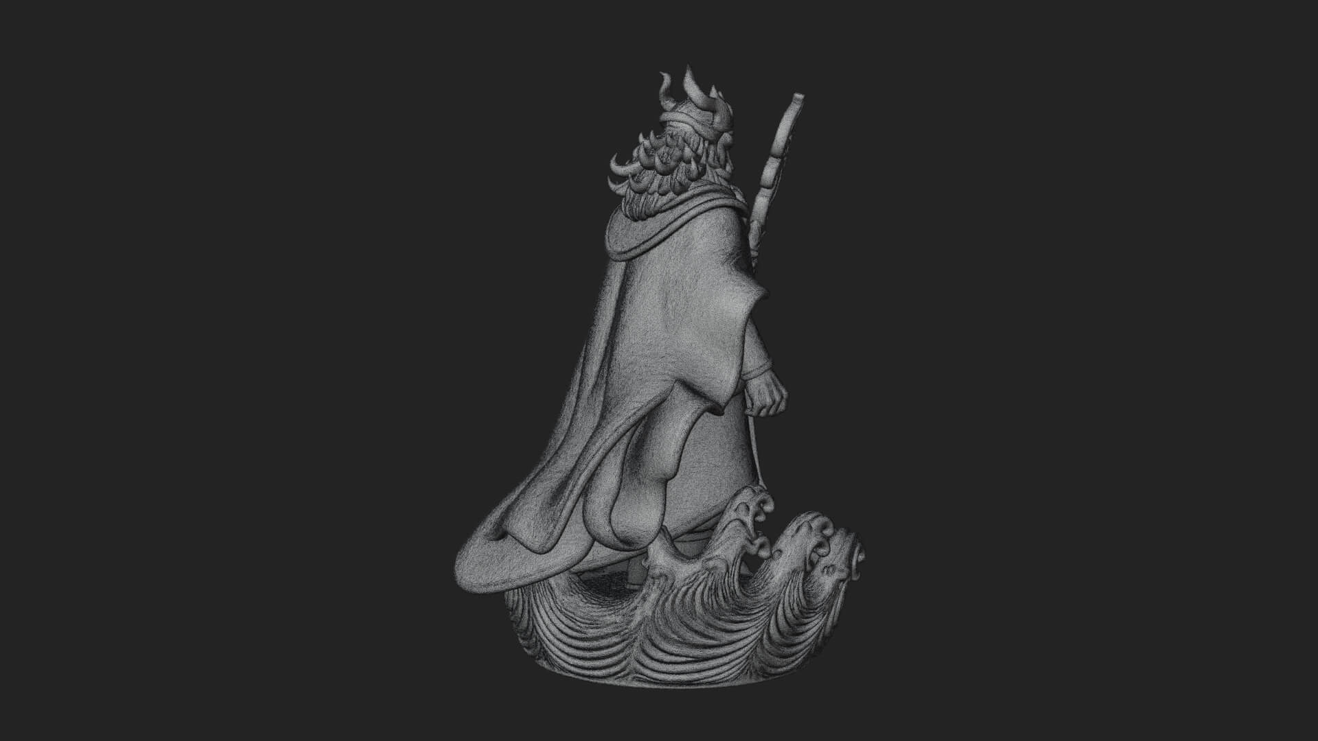 Poseidon with Trident Statue Design 23 3D Print Model 3D Model