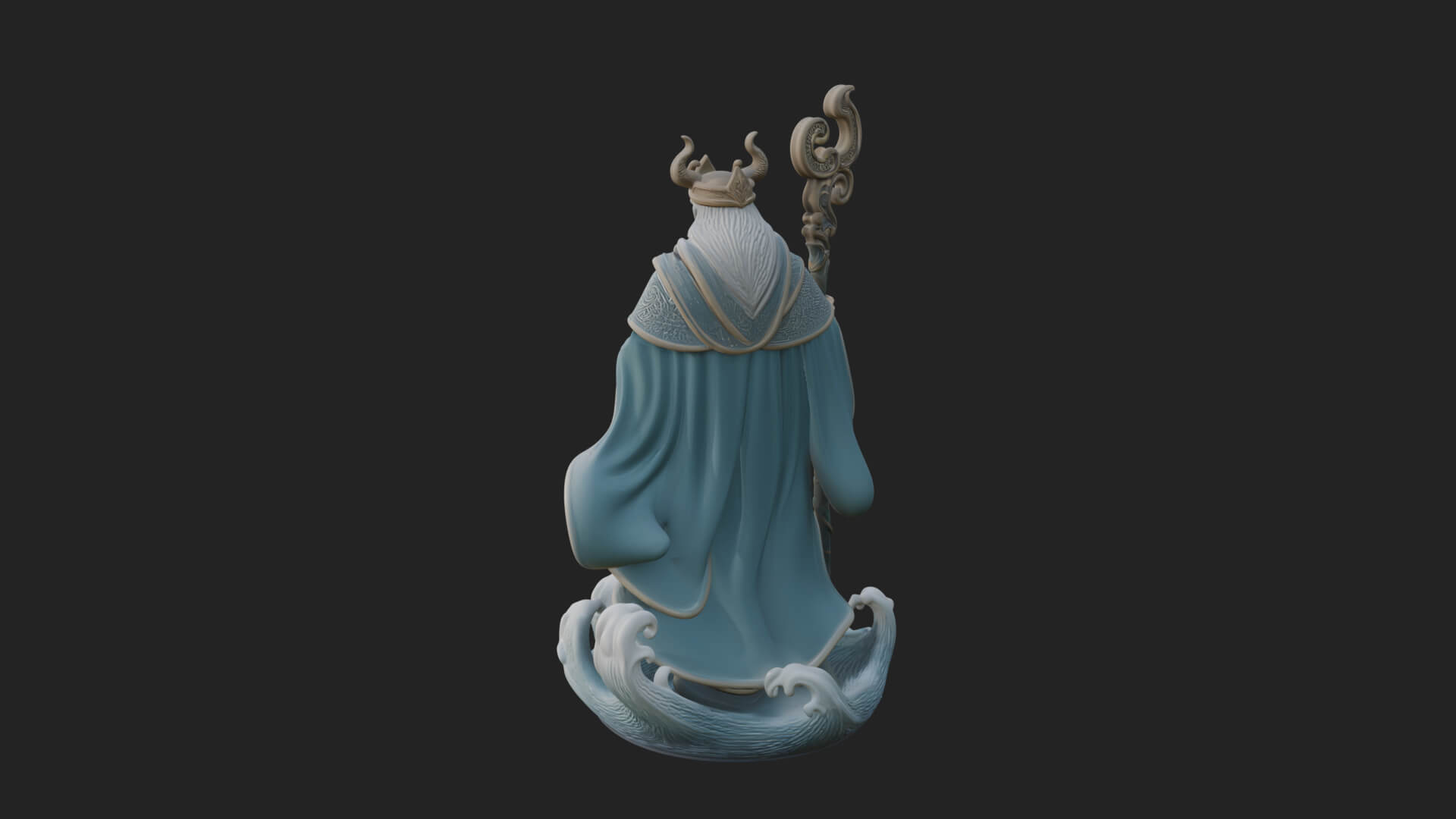 Poseidon With Trident Statue Design 24 3D Print Model 3D Model