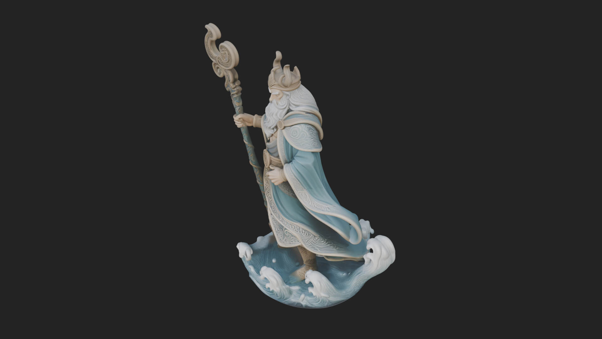 Poseidon With Trident Statue Design 24 3D Print Model 3D Model