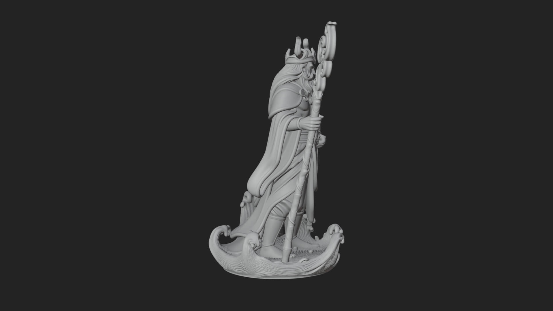 Poseidon With Trident Statue Design 24 3D Print Model 3D Model