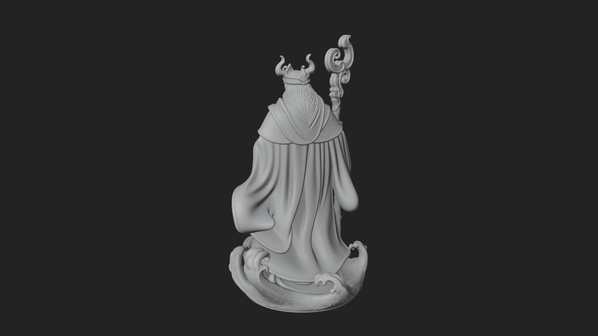 Poseidon With Trident Statue Design 24 3D Print Model 3D Model