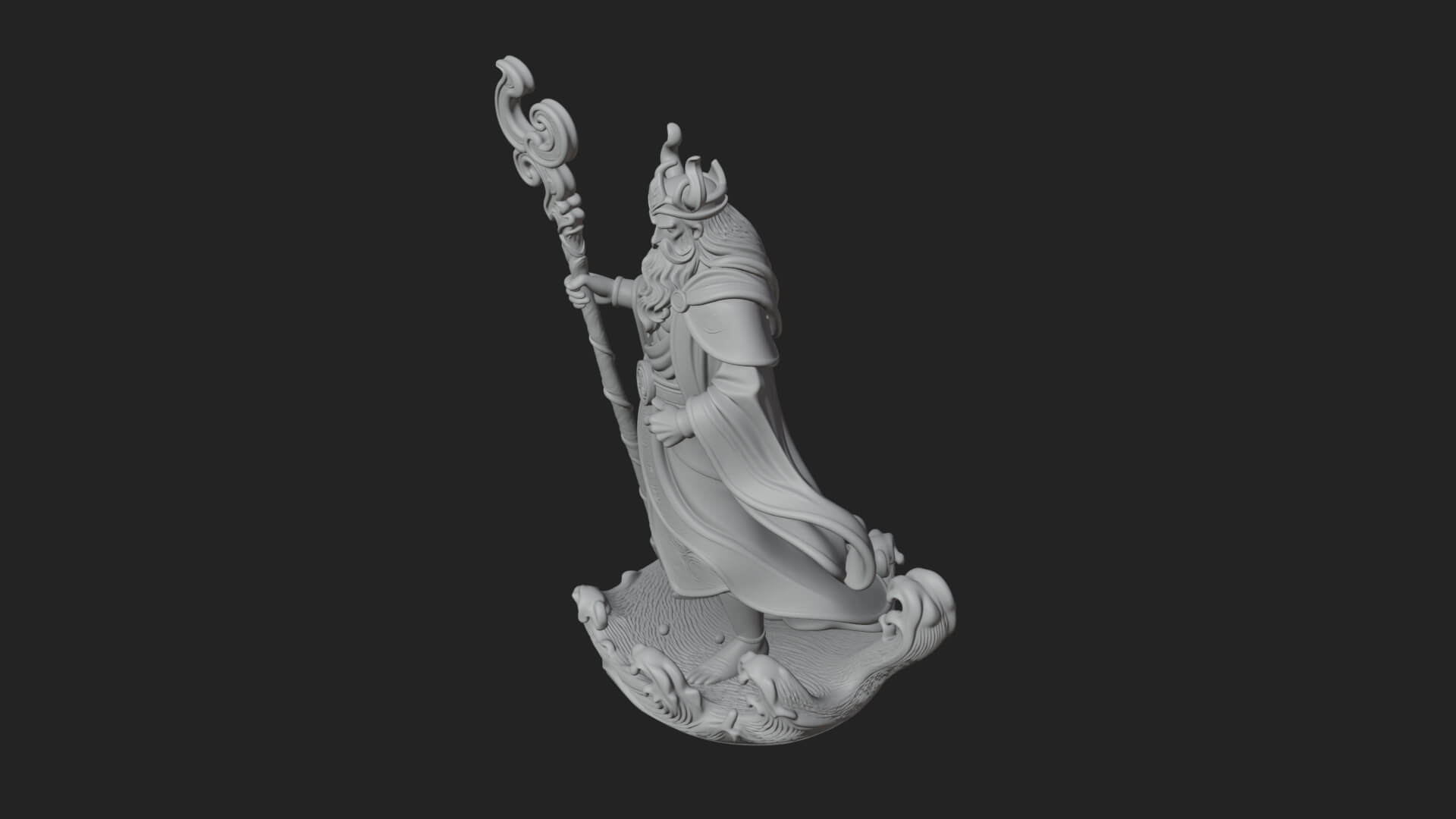 Poseidon With Trident Statue Design 24 3D Print Model 3D Model