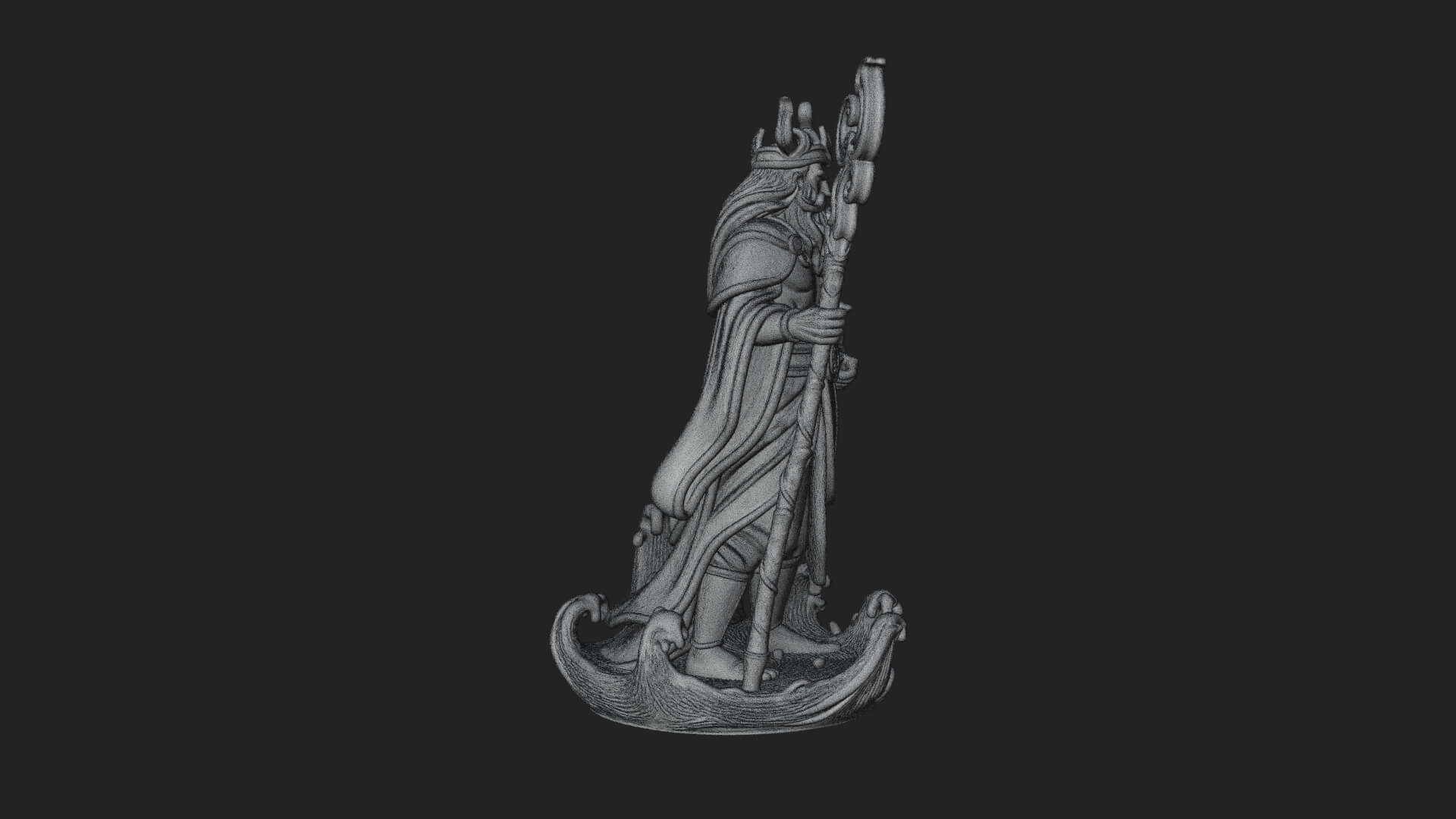 Poseidon With Trident Statue Design 24 3D Print Model 3D Model