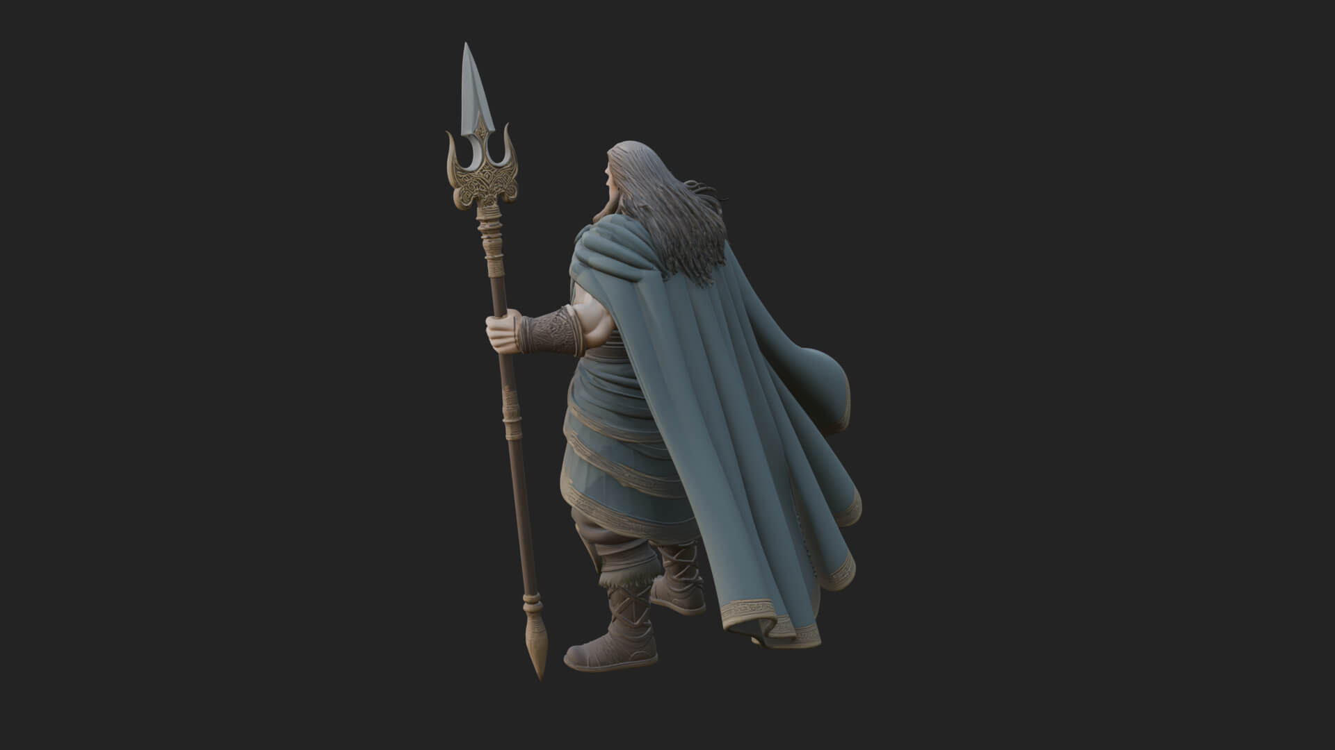 Poseidon with Trident Statue Design 25 3D Print Model 3D Model