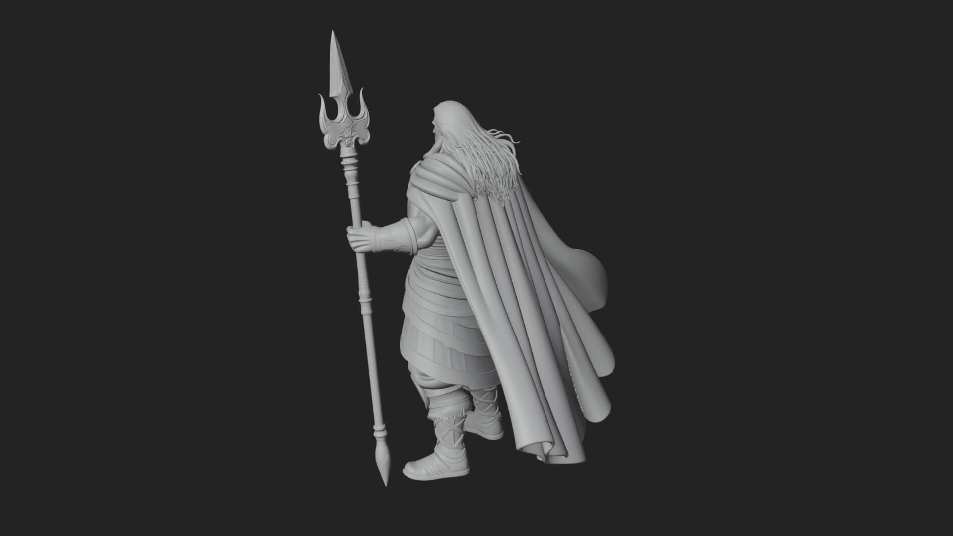 Poseidon with Trident Statue Design 25 3D Print Model 3D Model