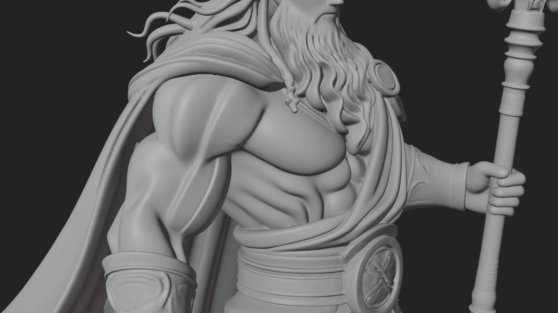 Poseidon with Trident Statue Design 25 3D Print Model 3D Model