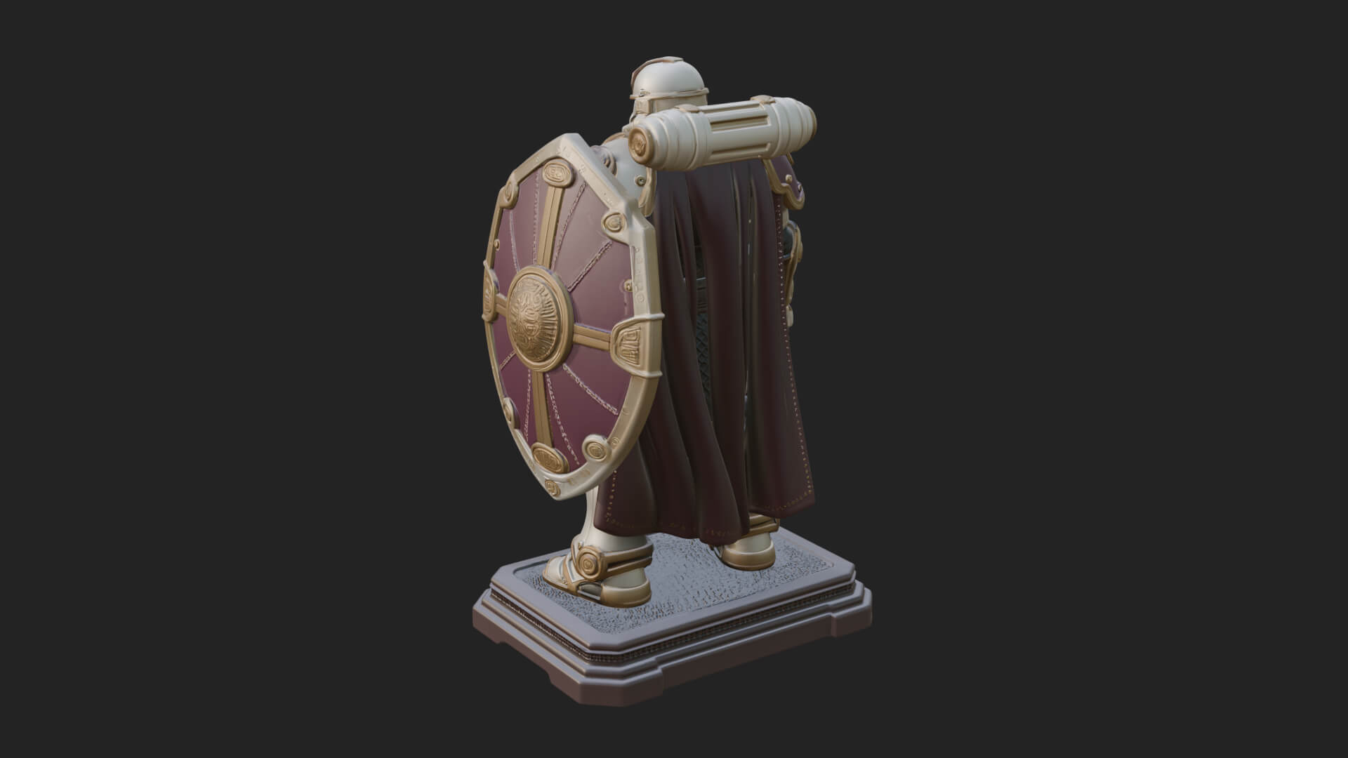 Power Armor Shield Trooper Statue Design 1 3D Print Model 3D Model