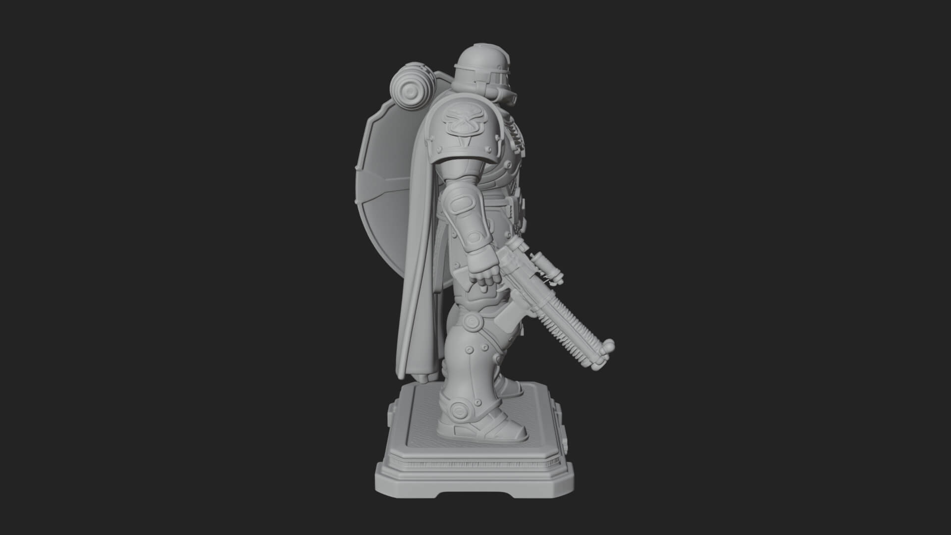 Power Armor Shield Trooper Statue Design 1 3D Print Model 3D Model