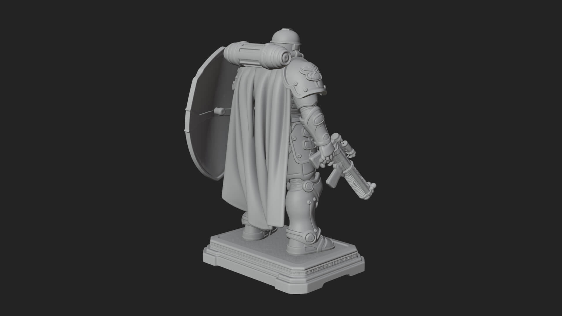 Power Armor Shield Trooper Statue Design 1 3D Print Model 3D Model