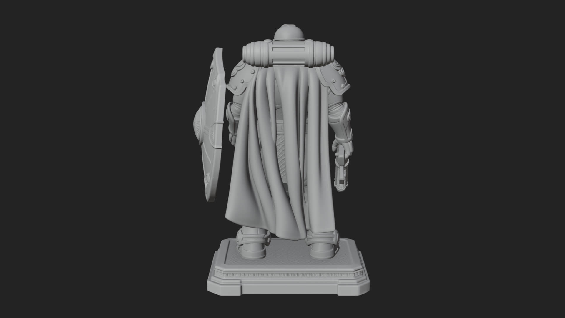 Power Armor Shield Trooper Statue Design 1 3D Print Model 3D Model