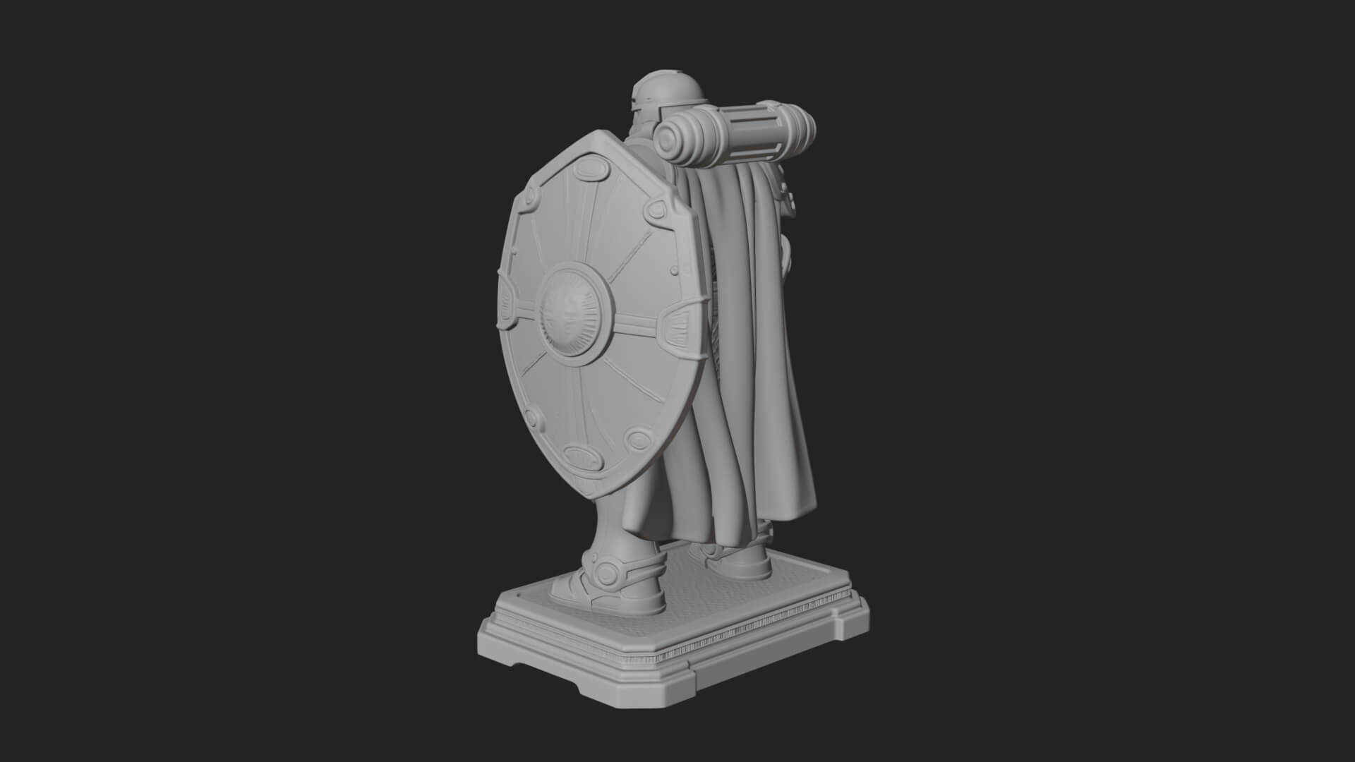 Power Armor Shield Trooper Statue Design 1 3D Print Model 3D Model