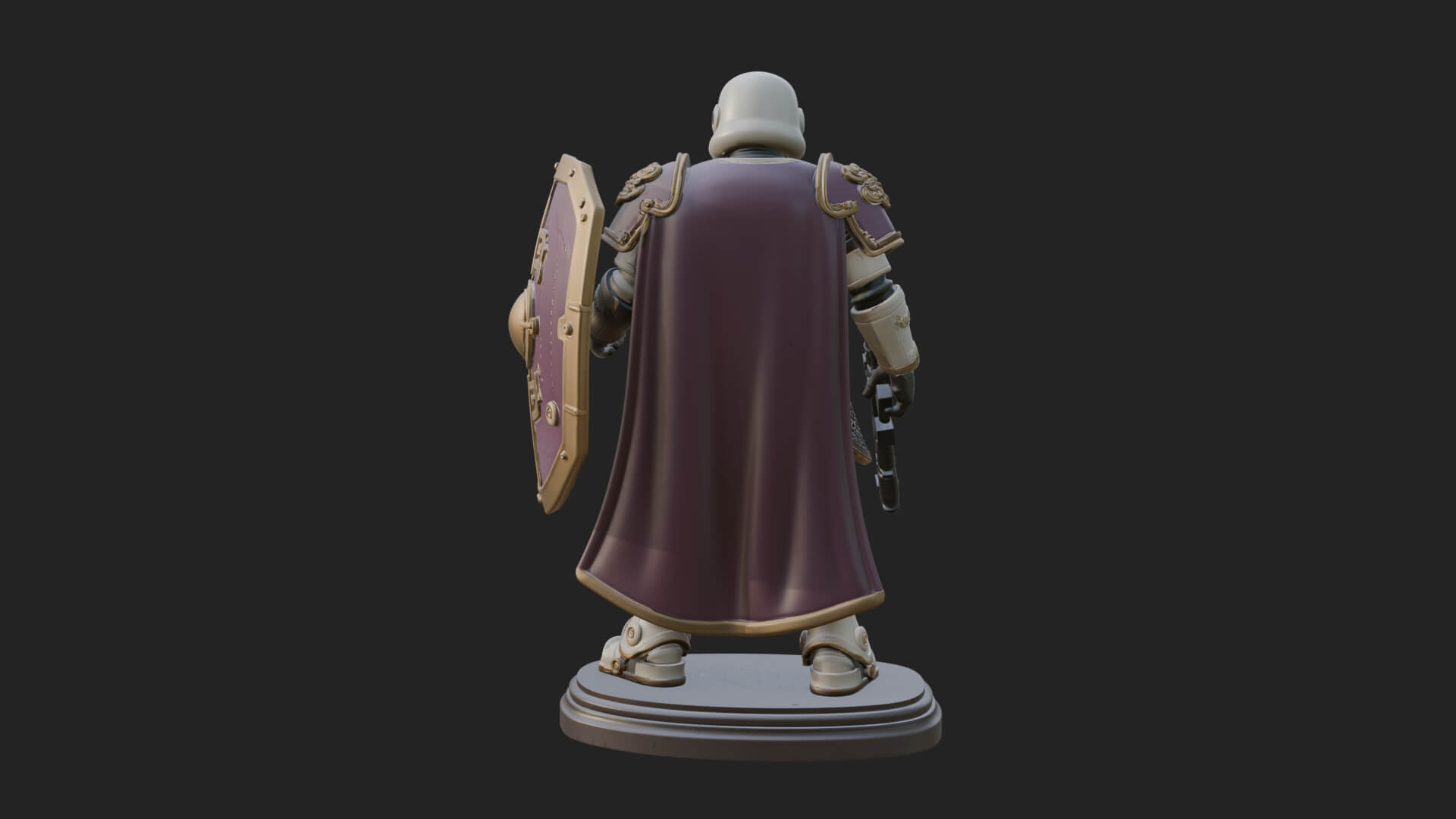 Power Armor Shield Trooper Statue Design 2 3D Print Model 3D Model