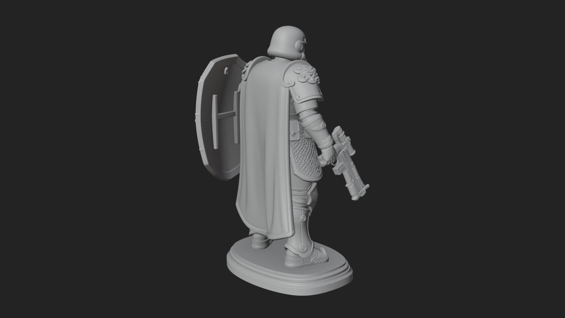 Power Armor Shield Trooper Statue Design 2 3D Print Model 3D Model